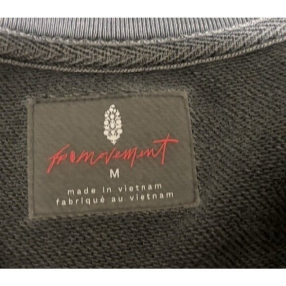 Free People Movement Distressed Sweatshirt M Beachy Worn Raw Edge Oversized Top - Picture 3 of 6